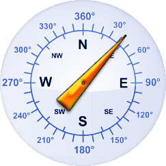 Windrichtung-Analoganzeige (Windrichtung: NE)